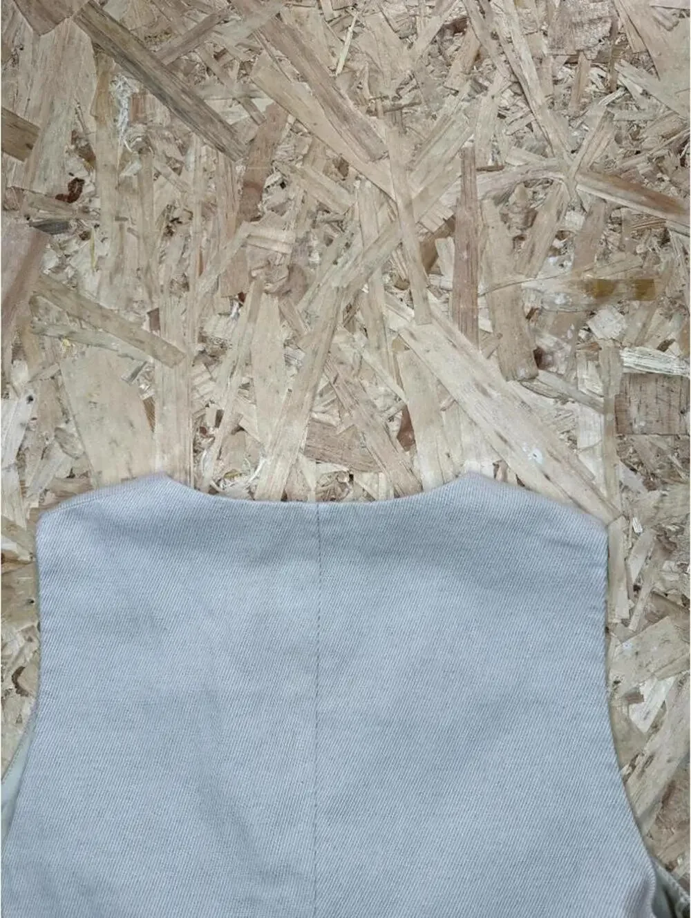 Zara Cropped Vest Womens Medium Beige Twill V-Neck Button Front Tailored